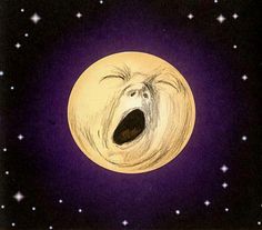 yawning moon